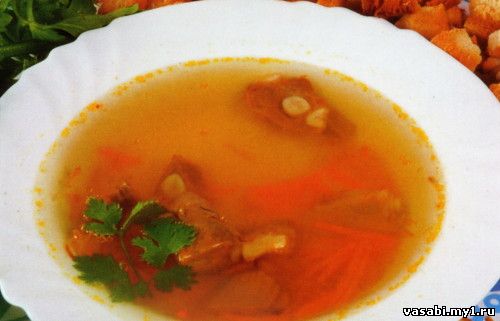 суп на мясном бульоне