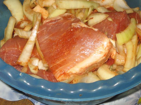 мясо тушонное с картофелем в пакете