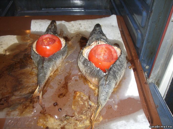 Речная форель с начинкой.
