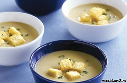 Картофельный суп-пюре с луком-пореем