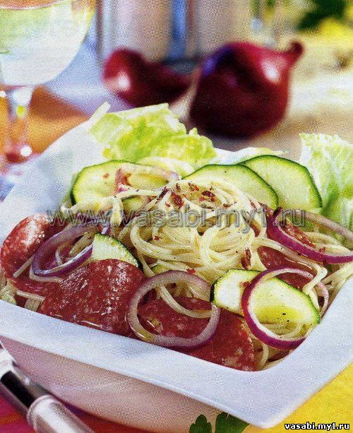 Макаронный салат с салями