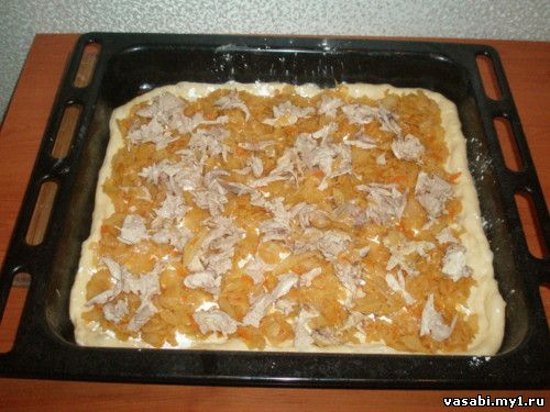 пирог с капустой и курицей