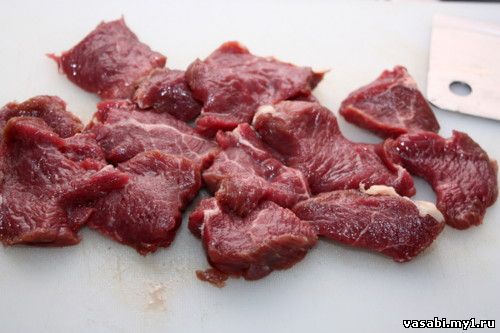 Мясо с баклажанами 
